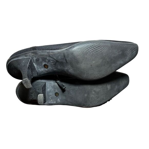 Vintage Prada Black Pumps Minimal 90s Block Heel 37 VTG - Picture 7 of 7